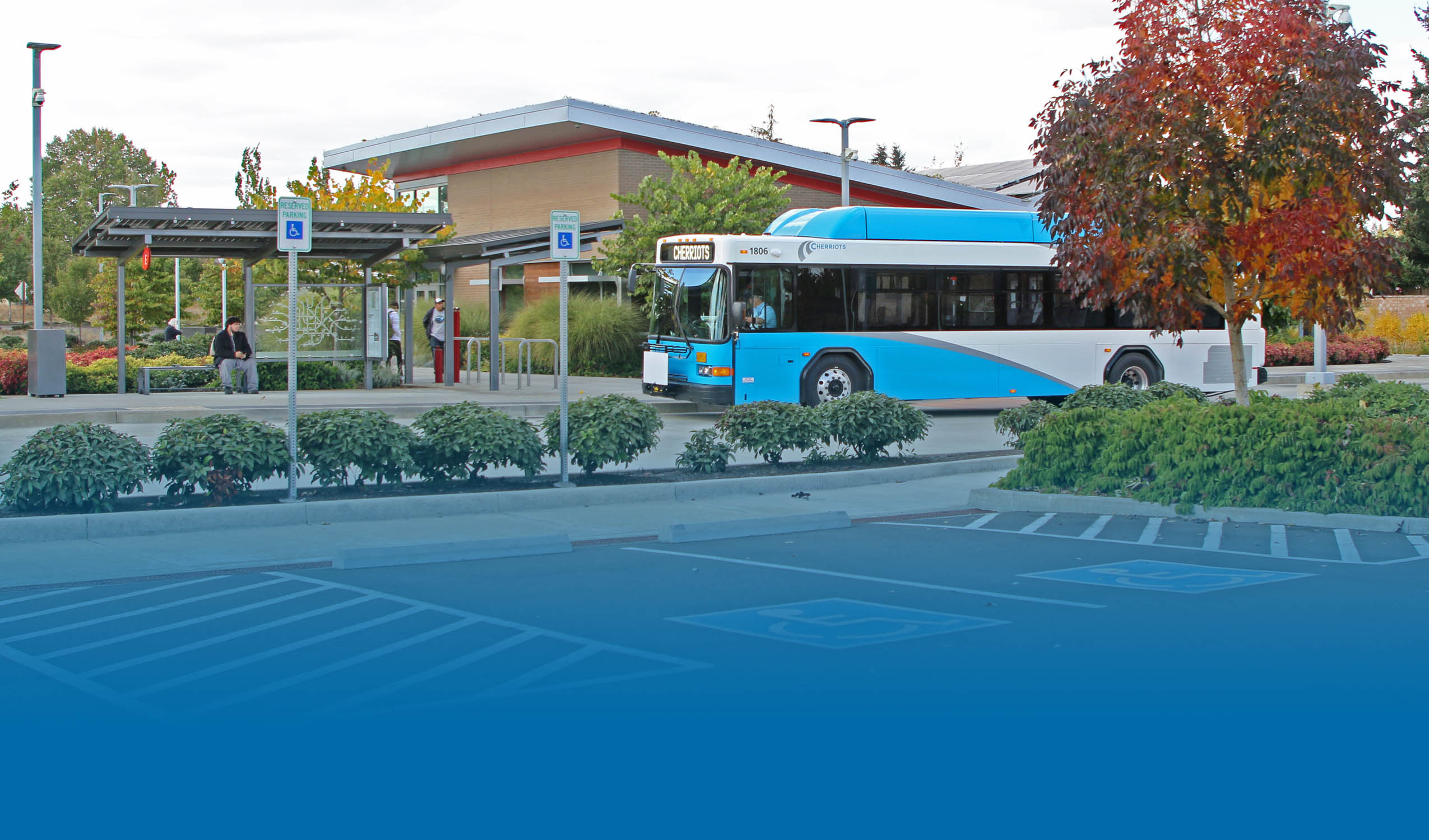 New Local Bus at KTC with Riders for News